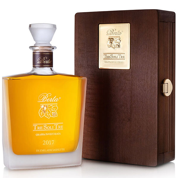 Berta Grappa Tre Solitre mit Holzkiste 70cl